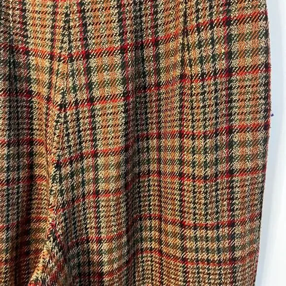 VTG 90'S Express Brown Plaid High Rise Wide Leg Pants Sz 5/6 - Picture 9 of 9